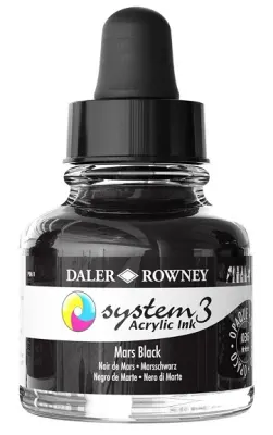 DALER ROWNEY AKRİLİK MÜREKKEP SYSTEM 3 SERİSİ 29.5 ML MARS BLACK 161029036