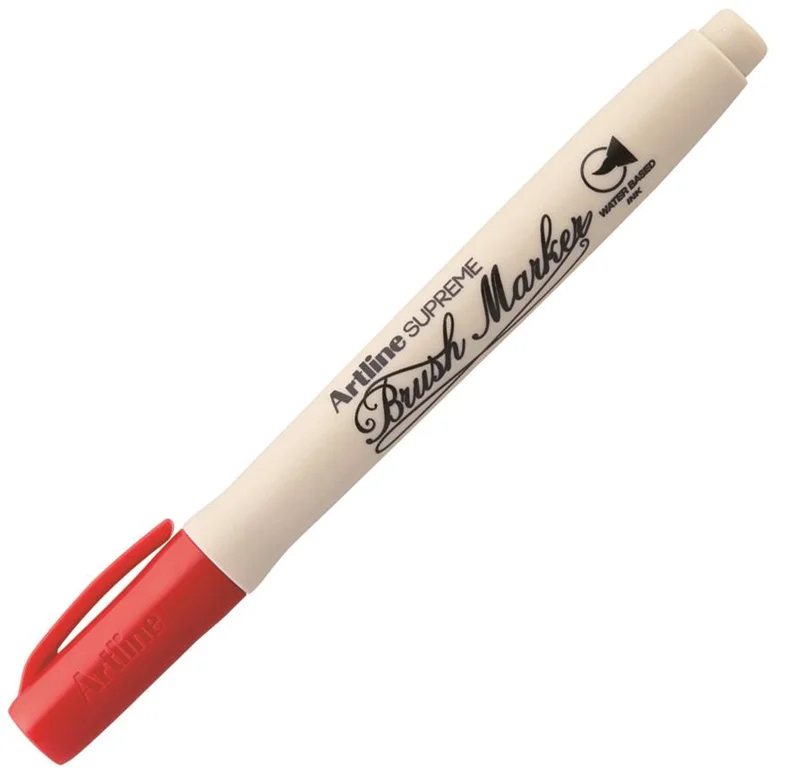 ARTLINE KEÇELİ KALEM SUPREME BRUSH MARKER FIRÇA UÇLU KIRMIZI A-EPF-F RED