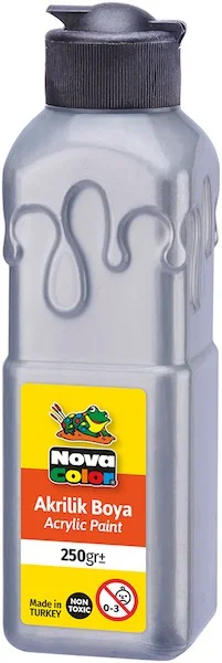 NOVA COLOR AKRİLİK BOYA 250 GR GÜMÜŞ NC-3036