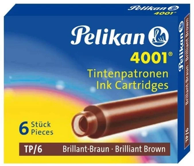 PELİKAN DOLMA KALEM  KARTUŞU 4001 KÜÇÜK KAHVE 6 LI 311928