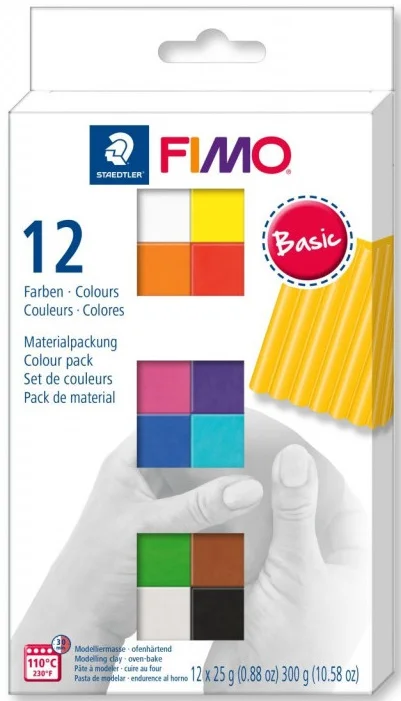 FIMO SOFT MODELLEME KİLİ SET MP ANA RENKLER 25 GR x 12 BLOK 8023 C12-1