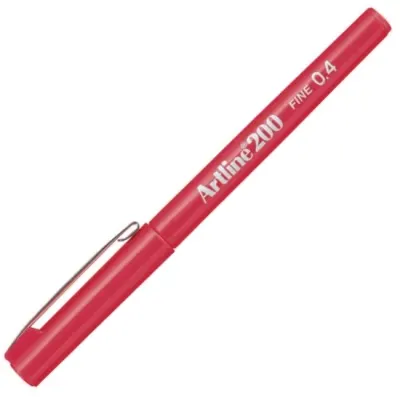 ARTLINE KEÇE UÇLU YAZI KALEMİ FINE 200CC 0.4 KIRMIZI A-EK-200CC RED