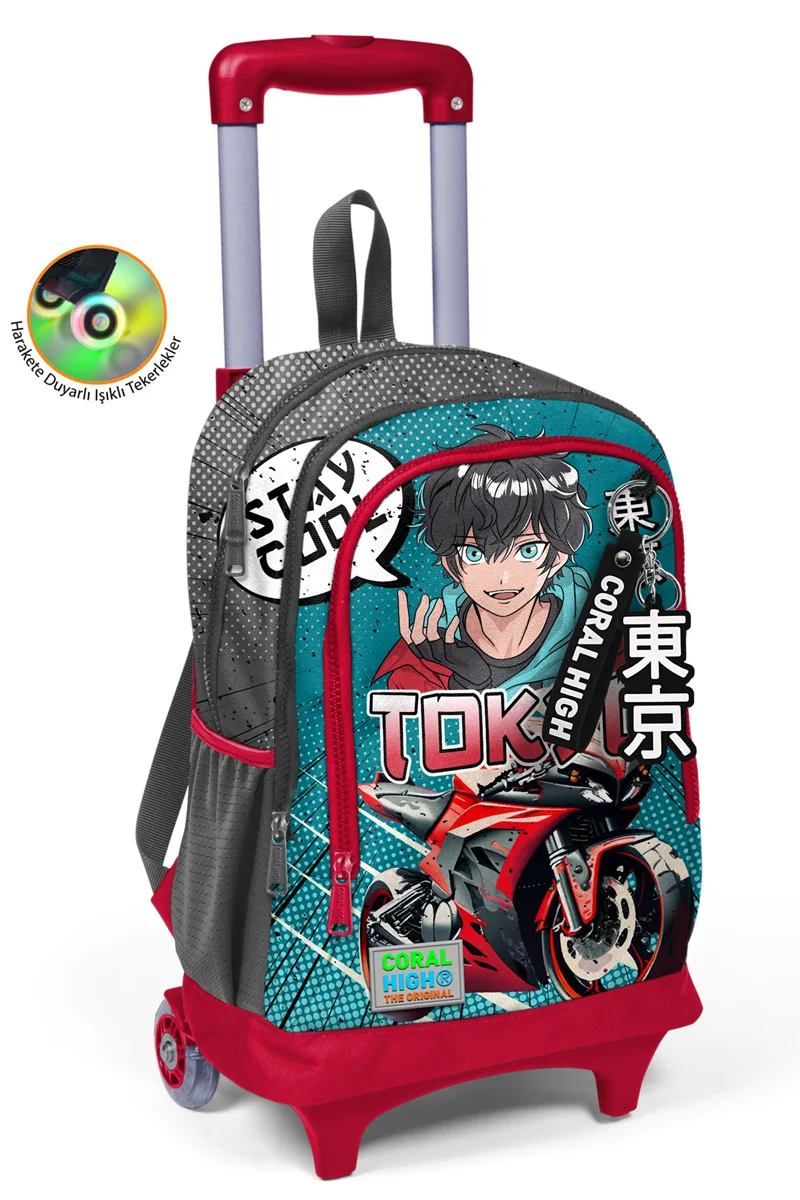 YAYGAN CORAL HIGH ÇEKÇEK SIRT ÇANTA(IŞIKLI TEKERLEK) 23964