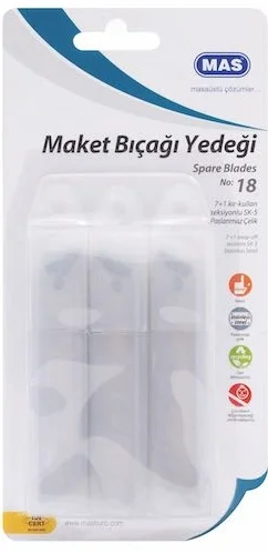 MAS MAKET BIÇAĞI YEDEĞİ GENİŞ 30 ADET TÜPTE 2577