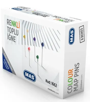 MAS TOPLU İĞNE RENKLİ BAŞLI 32 MM MULTIPACK 1662