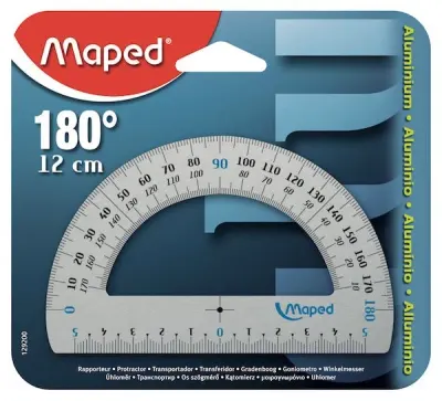 MAPED GEOMETRİK AÇI ÖLÇER ALUMINYUM 12 CM 180° 129200