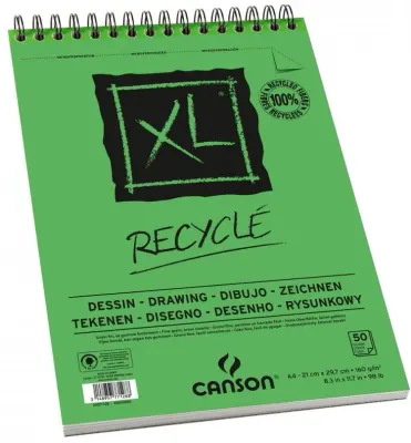 CANSON ÇİZİM BLOĞU XL RECYCLE DRAW SPİRALLİ A4 160 GR 50 SF 200777128