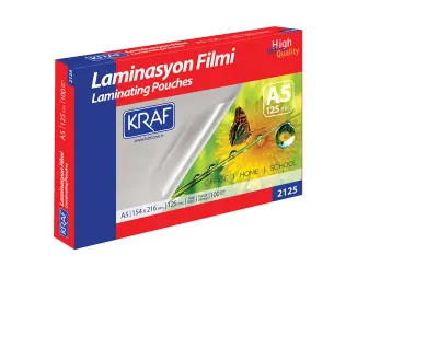 KRAF LAMİNASYON FİLMİ PARLAK A5 125 Mic. 100 LÜ 2125