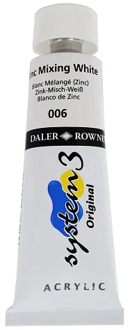 DALER ROWNEY AKRİLİK BOYA SYSTEM 3 ORIGINAL SERİSİ 75 ML ZINC MIX WHITE 129075006