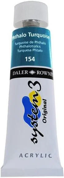 DALER ROWNEY AKRİLİK BOYA SYSTEM 3 ORIGINAL SERİSİ 75 ML PHTHALO TURQUOISE 129075154