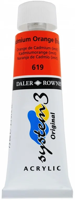 DALER ROWNEY AKRİLİK BOYA SYSTEM 3 ORIGINAL SERİSİ 75 ML CADMIUM ORANGE HUE 129075619
