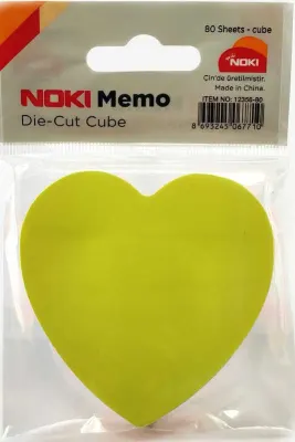 NOKİ MEMO YAPIŞKANLI NOT KAĞIDI 75x75 80 YP 12356-80 5 RENK KALP