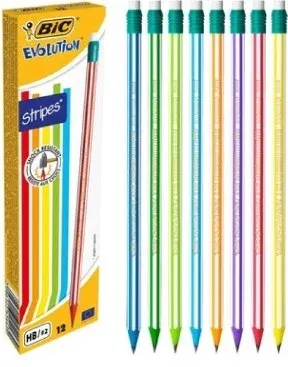 BIC KURŞUN KALEM  EVOLUTION PASTEL SİLGİLİ 12 Lİ KUTU 518306