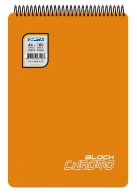 GIPTA BLOKNOT CHROMO BLOCK A5 SPİRALLİ PP KAPAK 80 YP. KARELİ 3369