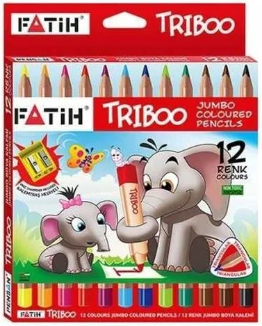 FATİH KURU BOYA 12 RENK JUMBO ÜÇGEN NATUREL TRIBOO FA33426KB12RTB