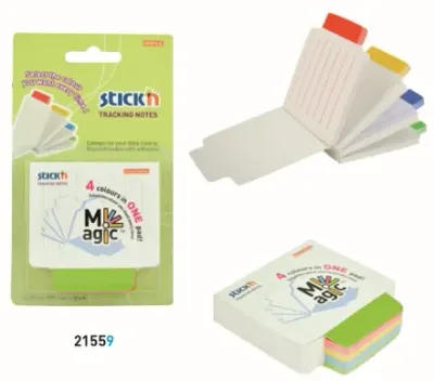 GIPTA YAPIŞKANLI NOT KAĞIDI 70x70 MAGIC ÇİZGİLİ BEYAZ ZEMİN 4 RENK 100 YP. 2155900