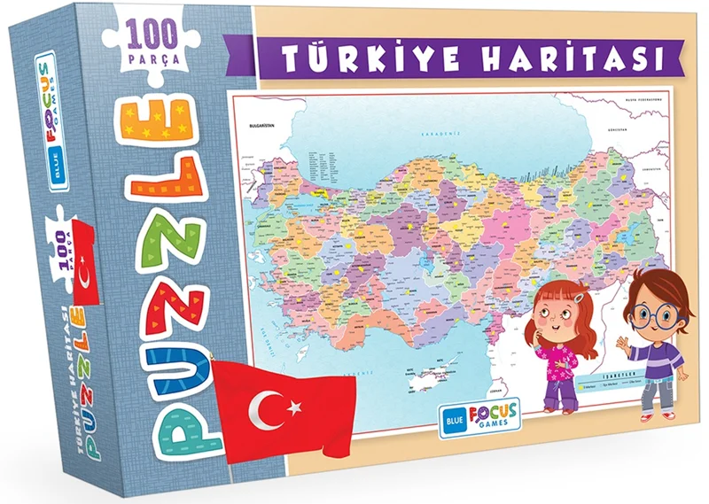 BLUE FOCUS PUZZLE 100 PARÇA TÜRKİYE HARİTASI BF237