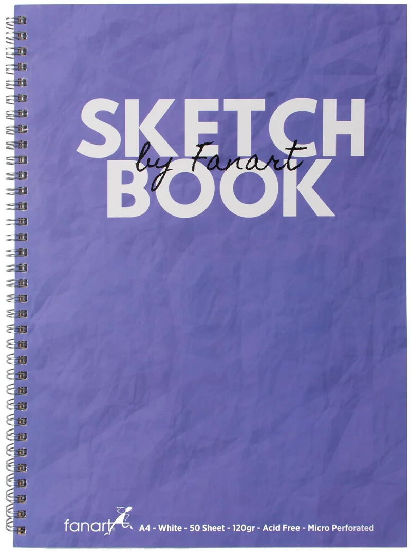 FANART ACADEMY ÇİZİM BLOĞU SKECTH BOOK SPİRALLİ A4 120 GR 50 YP MOR F-8672.A4