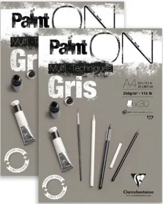CLAIREFONTAINE ÇİZİM BLOĞU PAINT-ON GREY A5 250 GR 30 YP PO975808