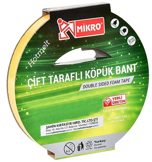 MİKRO ÇİFT TARAFLI KÖPÜK BANT 24 MM x 5M BNT-203