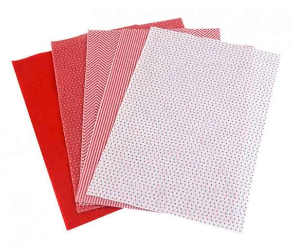 LİNO KEÇE 20x30 GOLD KIRMIZI 5 DESEN 10'LU 2723J