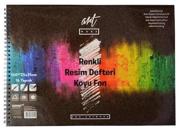 ARTWORK RESİM DEFTERİ CLARA SPİRALLİ RENKLİ KOYU RENK 25x35 160 GR 16 YP 30010851