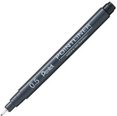 PENTEL ÇİZİM KALEMİ POINTLINER FİBER UÇ 0.5 SİYAH Y S20P-5A