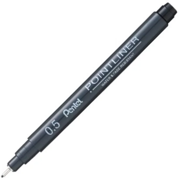 PENTEL ÇİZİM KALEMİ POINTLINER FİBER UÇ 0.5 SİYAH Y S20P-5A