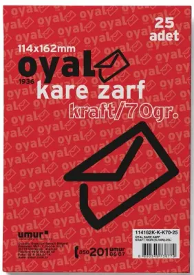 OYAL ZARF KARE 11.4x16.2  70 GR POŞETLİ ELVAN KRAFT 25 Lİ 30005905