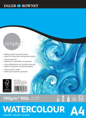 DALER ROWNEY ÇİZİM BLOĞU SIMPLY SULU BOYA A4 190 GR 12 YP 431532400