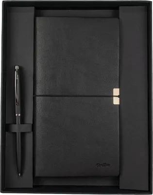 SCRIKSS HEDİYELİK SET SD 700-C1 108 PRESTİJ TÜKENMEZ KALEM MAT SİYAH + DEFTER PREMIUM TOLEDA C7 SİY.