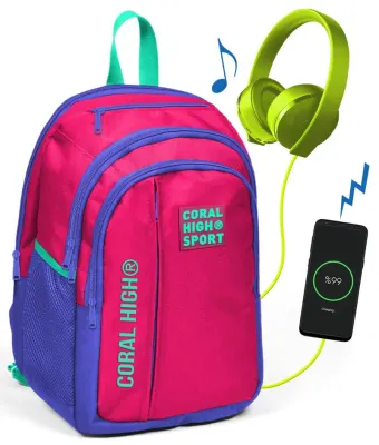 YAYGAN ÇANTA SIRT CORAL HIGH SPORT USB+AUX SOKETLİ 23244
