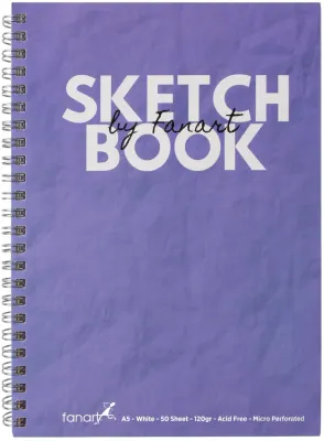 FANART ACADEMY ÇİZİM BLOĞU SKETCH BOOK SPİRALLİ A5 80 GR 50 YP MOR F-8672.A5