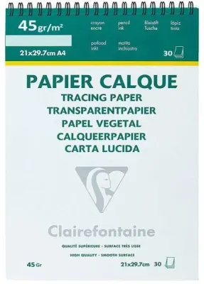 CLAIREFONTAINE AYDINGER BLOK TRACING SPİRALLİ A4 40/45 GR 30 YP TR87133