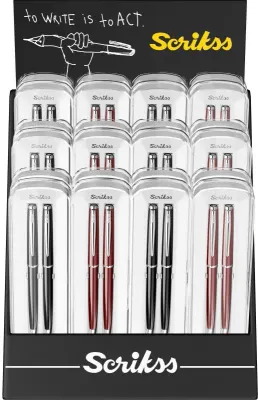 SCRIKSS TÜKENMEZ KALEM + VERSATİL KALEM SET 52 KRİSTAL 24 LÜ STAND