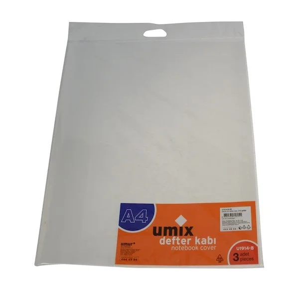 UMIX HAZIR DEFTER KABI A4 BANTLI 3 LÜ ŞEFFAF U1914-B-SE