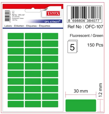 TANEX OFİS ETİKETİ OFC-107 FLORASAN YEŞİL