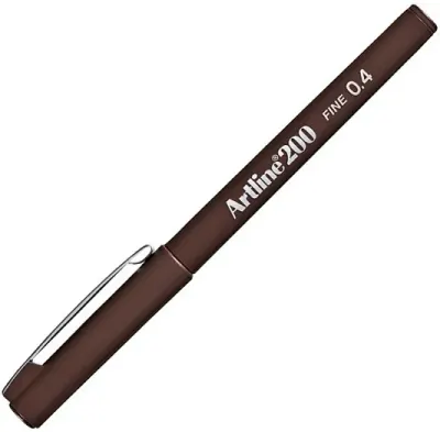 ARTLINE KEÇE UÇLU YAZI KALEMİ SUPER FINE 220N 0.2 KOYU KAHVERENGİ A-EK-220N DARK