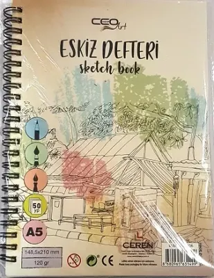CEO ART ESKİZ DEFTER KRAFT A5 120GR 50 YP.