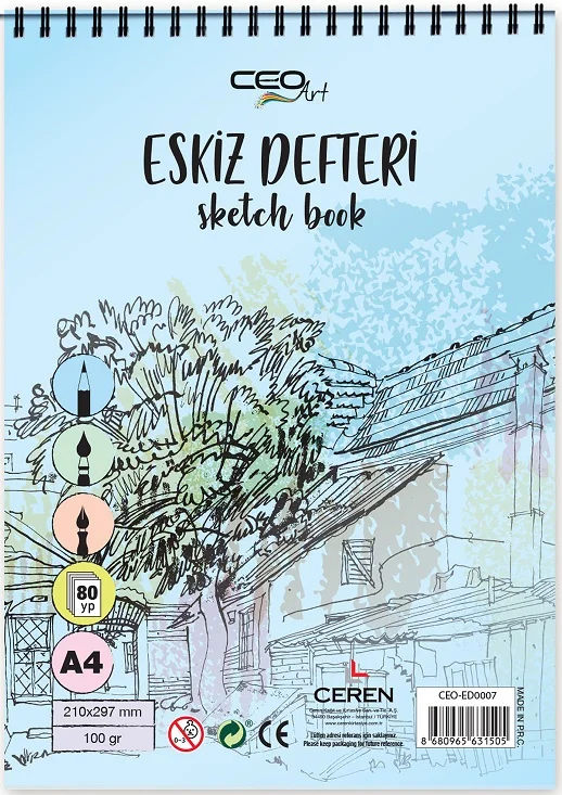 CEO ART ESKİZ DEFTER A4 SPR.SERT 100GR 80YP.ED0007