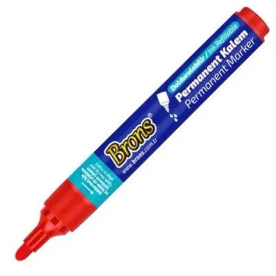BRONS PERMANENT MARKER YUVARLAK UÇ KIRMIZI BR-9622