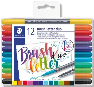 STAEDTLER KEÇELİ KALEM ÇİFT UÇLU BRUSH LETTERING 12 Lİ 3004 TB12