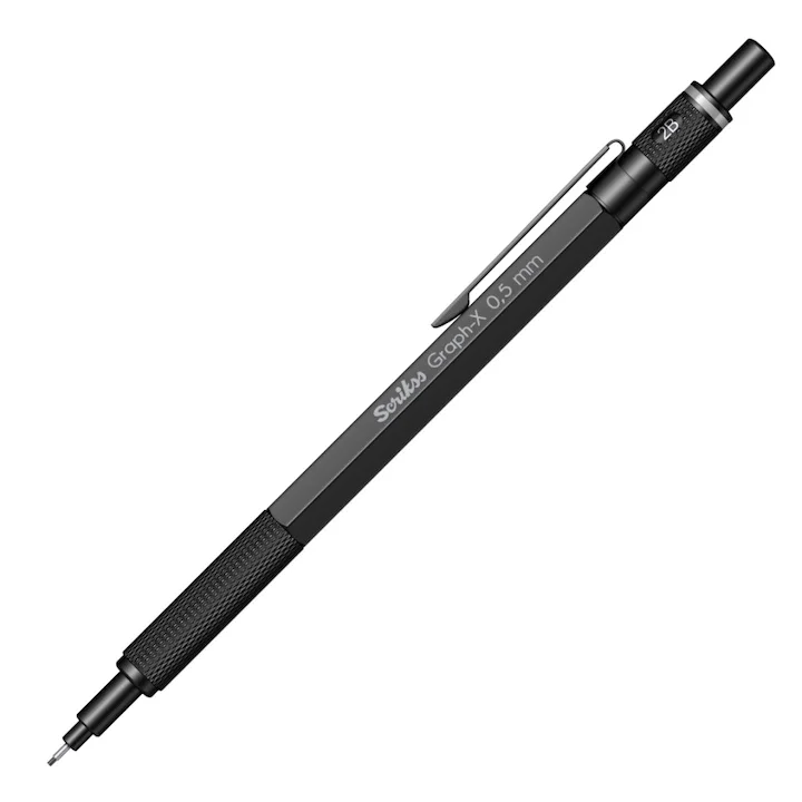 SCRIKSS OFFICE VERSATİL KALEM GRAPH-X METAL ŞEFFAF AMBALAJ 0.5 MAT SİYAH