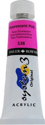DALER ROWNEY AKRİLİK BOYA SYSTEM 3 ORIGINAL SERİSİ 75 ML FLUORO PINK 129075538
