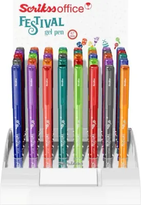 SCRIKSS OFFICE JEL KALEM FESTİVAL 0.7 40 LI STAND VIVID RENKLER