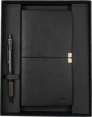 SCRIKSS HEDİYELİK SET SD 700-C1 GRAPH-X VERSATİL KALEM MAT SİYAH + DEFTER PREMIUM TOLEDA C7 SİYAH