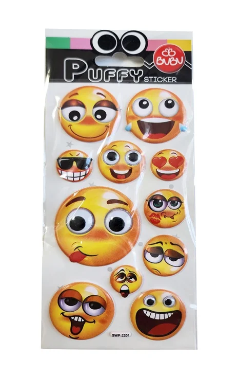 BU-BU PUFFY STICKERS OYNAR GÖZLÜ EMOJİLER 9X21 BUBU-SWP-2201