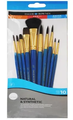 DALER ROWNEY FIRÇA SETİ SIMPLY SERİSİ SERT DOĞAL &amp; SENTETİK 10 LU 216910110