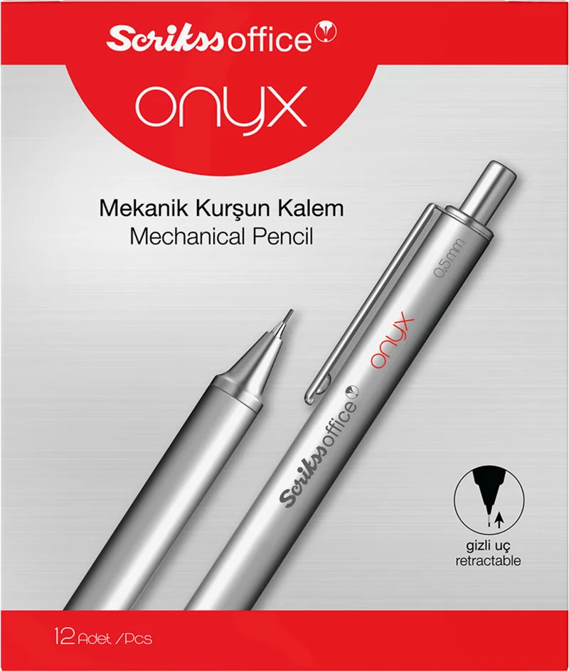 SCRIKSS OFFICE VERSATİL KALEM ONYX 0.5 SİYAH 12 Lİ KUTU