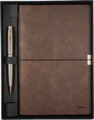 SCRIKSS HEDİYELİK SET SD 700-2 38 TÜKENMEZ KALEM SATEN ALTIN + DEFTER PREMIUM TOLEDO A5 KAHVEREGİ
